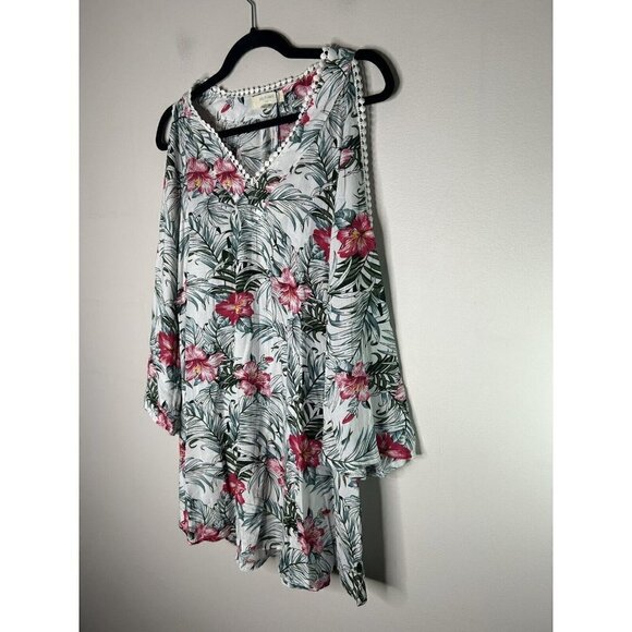 Solitaire Swim Women's Floral Beach Cover Up Dress Pullover Size Small N… - Picture 4 of 16